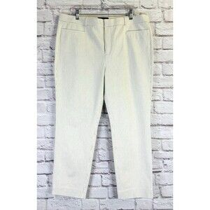 Banana Republic Womens‎ Sloan White & Black Pinstripe Ankle Stretch Pants 16 NWT